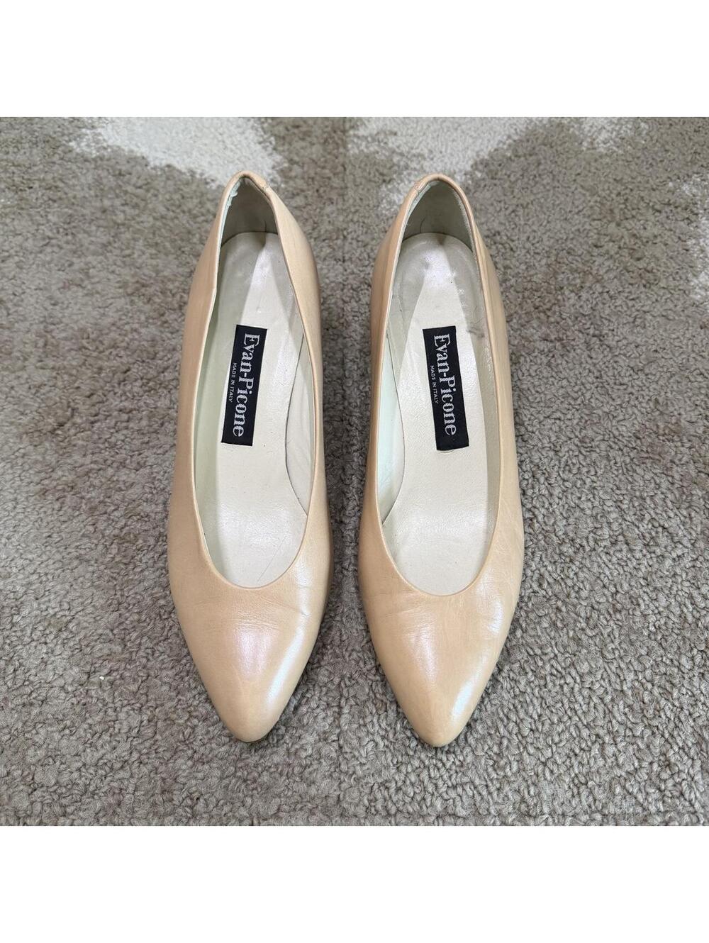 👠 VINTAGE EVAN-PICONE MADE IN ITALY LEATHER KITTEN uv